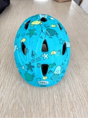 Bell Sports Sprout toddler bike helmet in blue with a marine-themed pattern